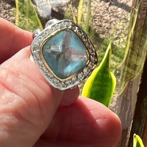 Elegant Silver and Blue Gemstone Ring